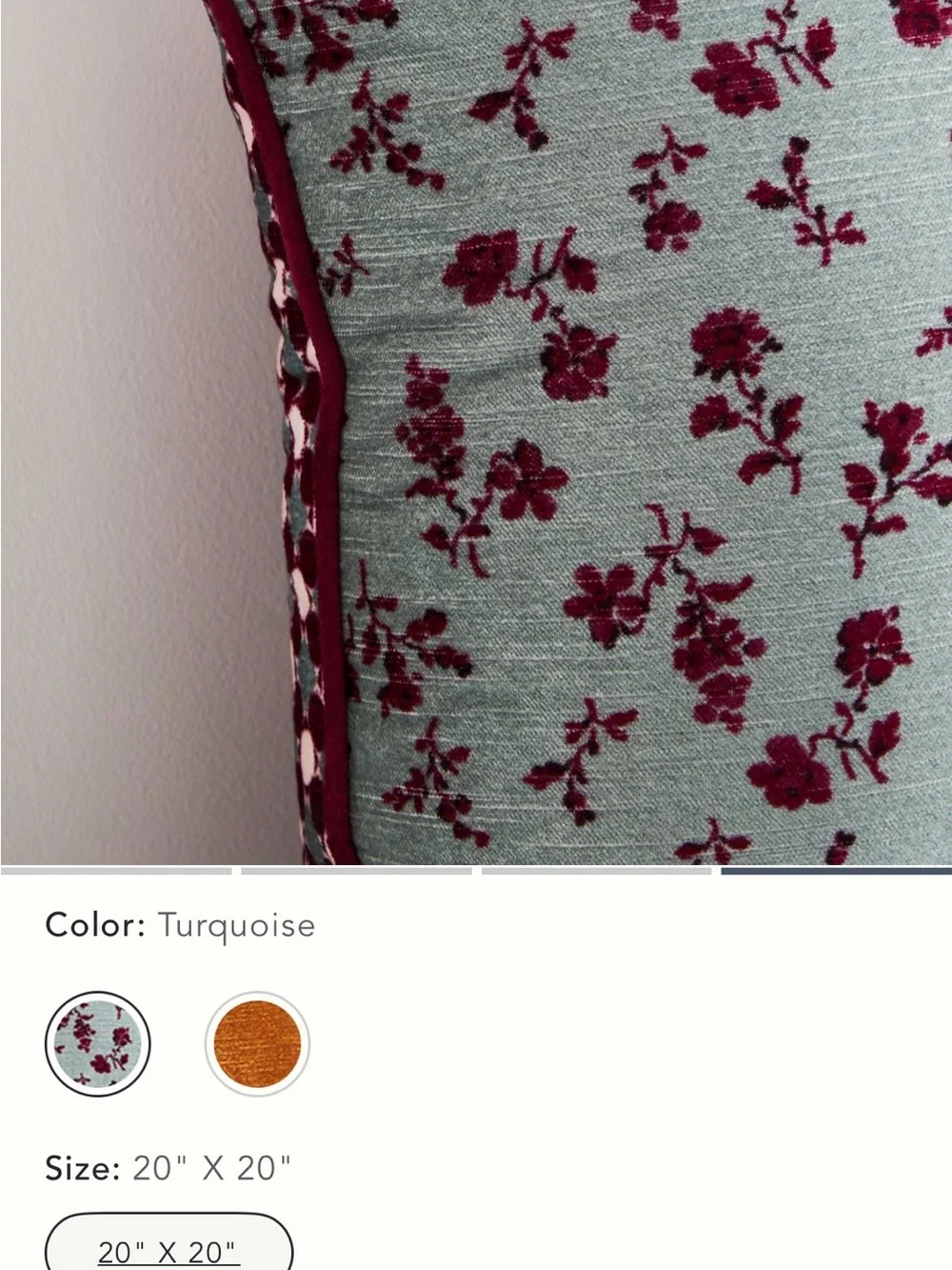 Anthropologie Alva Velvet Pillow